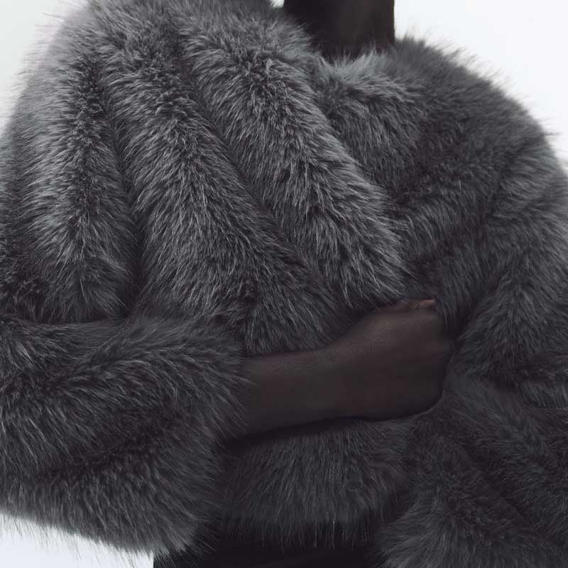 ZARA women faux fur jacket